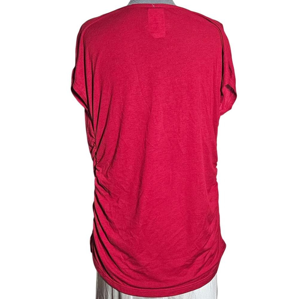 Red Rushed Side Tee Size Large - Picture 2 of 3
